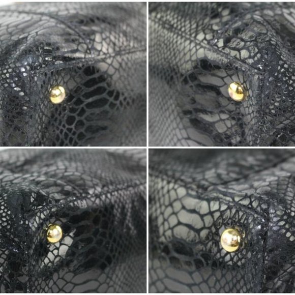 Michael Kors Black Patent Embossed Python Jet Set Tote 4MK124 - Picture 12 of 12